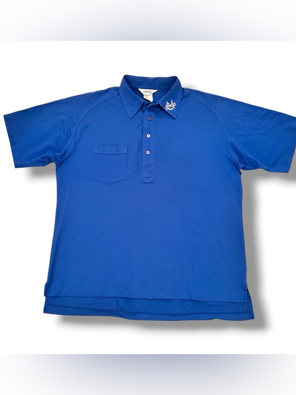 Vintage 80s BIKE Indianapolis Colts Short Sleeve Royal Blue Polo Shirt Men L C6